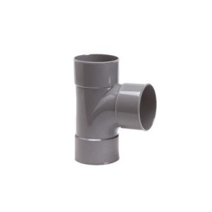 PVC lijm t-stuk 90° 75mm mof/mof/mof grijs