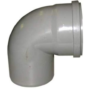 PVC bocht 125 mm 90° manchet/spie grijs