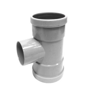 PVC verloop t-stuk 110 x50 mm 90° manchet/lijm/manchet grijs