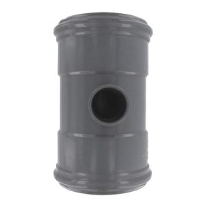 PVC verloop t-stuk 125 x 50 mm 90° manchet/lijm/manchet grijs