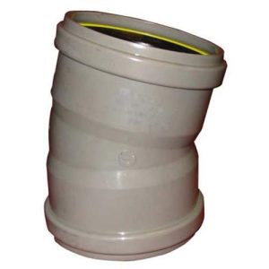 PVC bocht 110 mm 15° manchet/manchet grijs