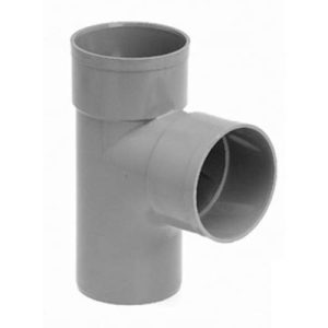 PVC lijm t-stuk 90° 40mm mof/mof/spie grijs