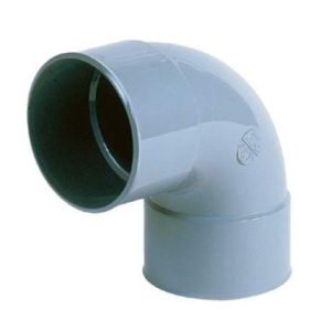 PVC lijm bocht 90° 110mm mof/mof grijs