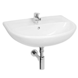 Jika Lyra Plus wastafel 60 cm met kraangat en overloop wit