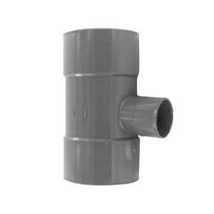 PVC lijm t-stuk 90° 110 x50 mm mof/mof/mof grijs