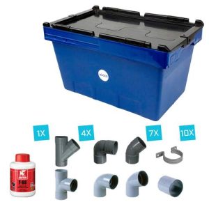 Girpi Pakket pvc hulpstukken met dekselkist zonder buis 50 mm