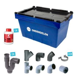 Girpi Pakket pvc hulpstukken met dekselkist zonder buis 32 mm