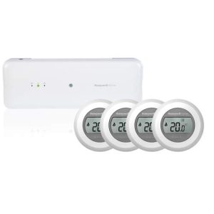 Honeywell Home UFH kit HCC100 draadloos verwarmen (1x HCC100 + 4x T87RF2025) - Afbeelding 1