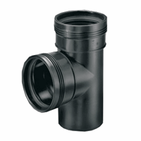 Wafix PP T-Stuk 88,5gr 90 2M/S Zwart 3412109009