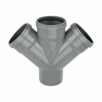PVC M-Dubbel T-Stuk 45gr 110 SN4 M/S 1112811004