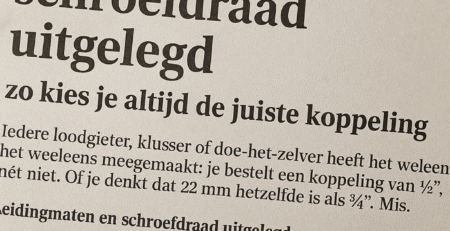 een hulp voor het verschil in maten en diameters