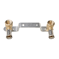 16x3/8 Henco muurplaat inbouw pers x bi messing 28PV-16031603-1