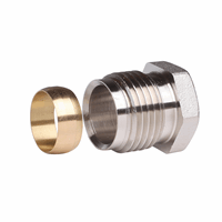 Danfoss knelset 1/2″ × 15 mm voor koperen en stalen buis. Voor radiatorafsluiters in cv-installaties. Betrouwbare passing zonder persen.
