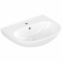 V&B O.novo wastafel ovaal 550 x 440 x 180 mm een kraangat en overloop wit alpin