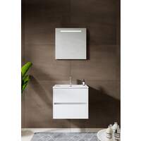 York Slim badmeubelset 60 wit wastafel spiegel met lamp