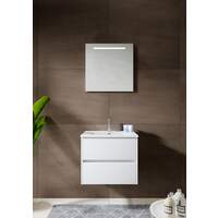 York badmeubelset 60 wit wastafel spiegel met lamp