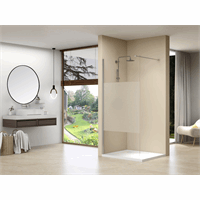 Van Rijn ST01 Vaste wand 97-99 cm breed 8mm helder glas met Satijnbaan 1000mm