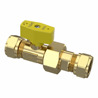 RAM Gaskogelkraan 15 mm knel xKopp. 15 mm knel DN12 messing